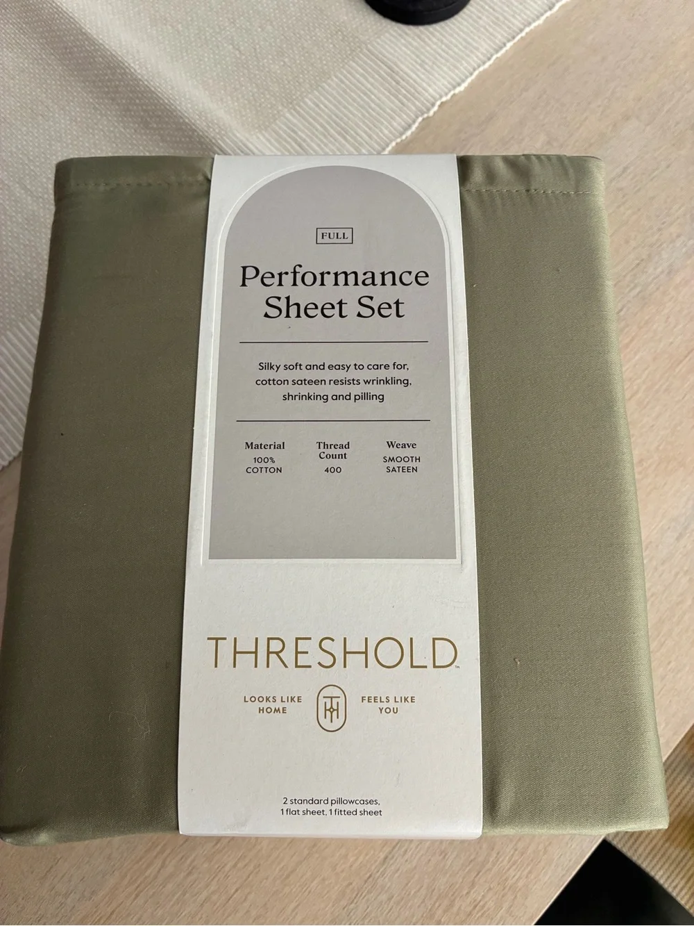 Threshold Performance 400 Thread Count Sheet Set Green •Full•